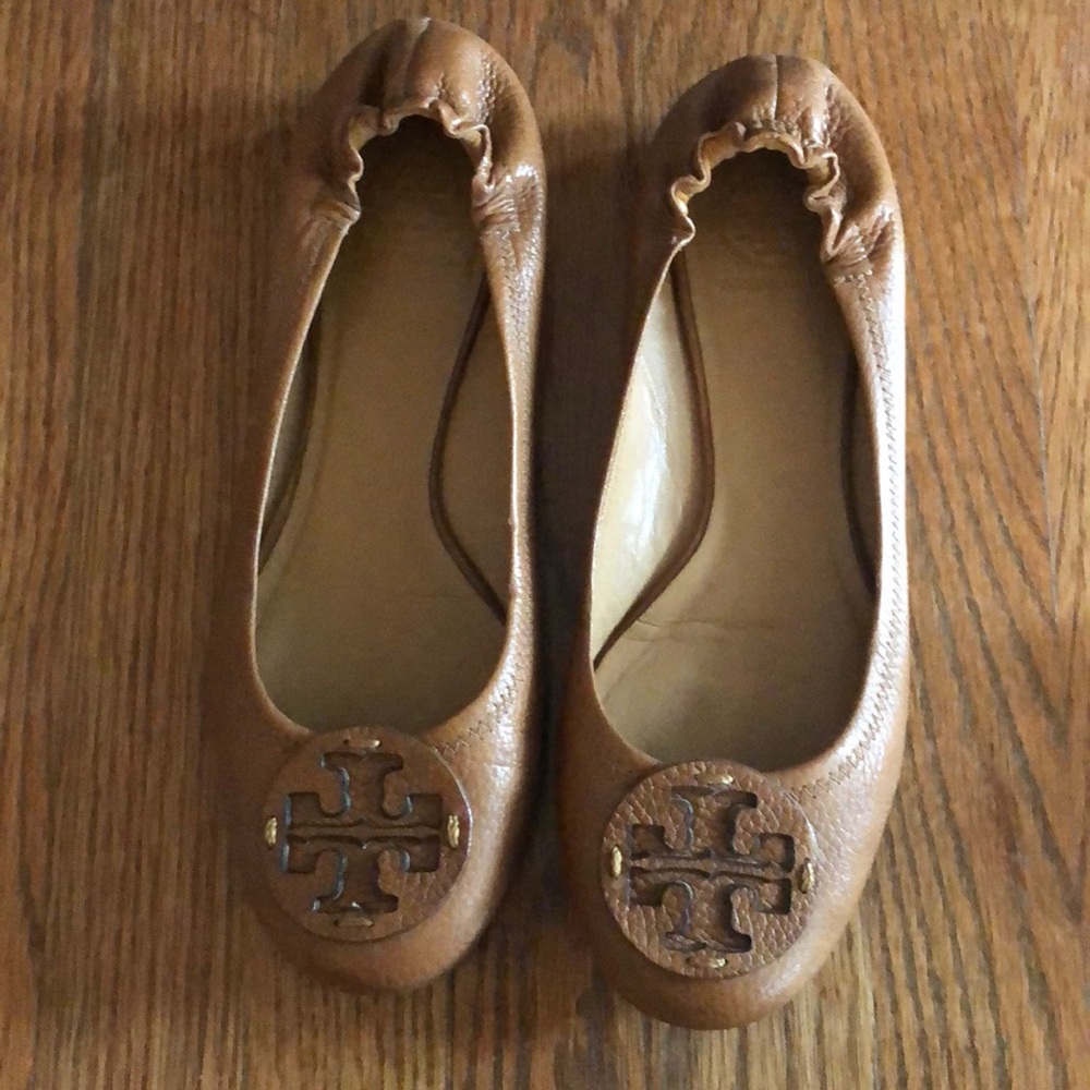 Worn Once Tory Burch Tan Leather Ballet Flats